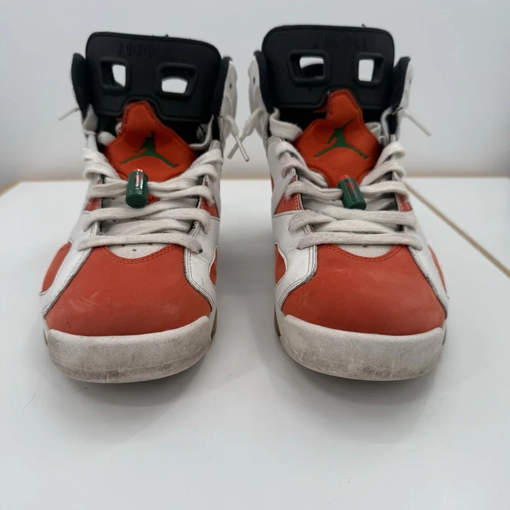 Nike Air Jordan 6 Retro Like Mike Gatorade Shoes‎ Size 8 White Orange 384664-145